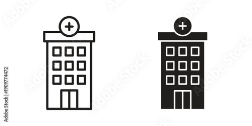 Hospital icon in editable style. Vector icon graphics