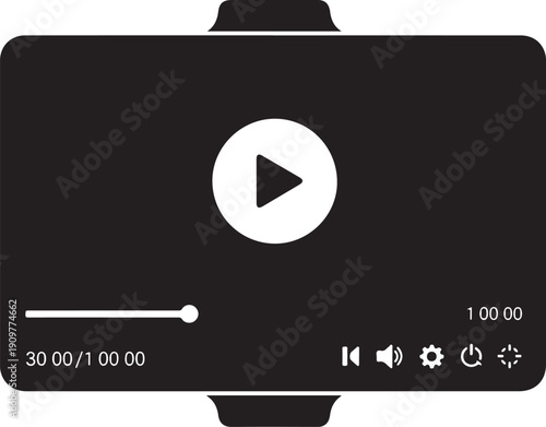 Black player interface with white and playback controls black interface white playback controls