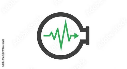 Magnifying Glass Examining Heartbeat Signal.