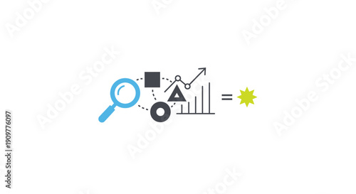 Magnifying glass on business graphs.