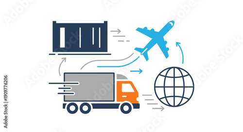 Logistics Truck Transport Global Delivery.