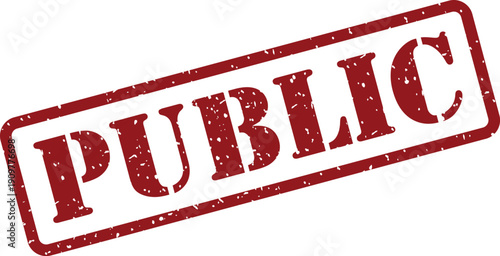Clear red grunge rubber stamp mark with the word PUBLIC visible indicating open access or availability
