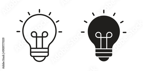 Lightbulb icon in editable style. Vector icon graphics