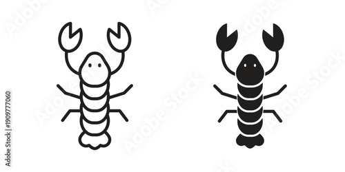 Lobster icon in editable style. Vector icon graphics