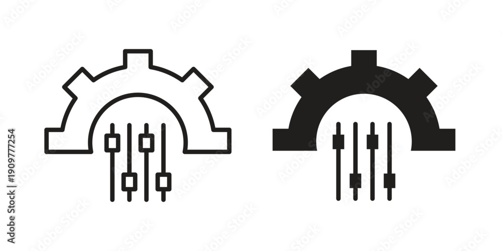 Naklejka premium Mass customization icon in editable style. Vector icon graphics