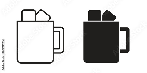 Marshmallows Mug icon in editable style. Vector icon graphics