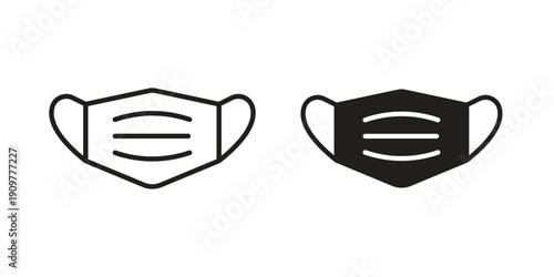Mask face icon in editable style. Vector icon graphics