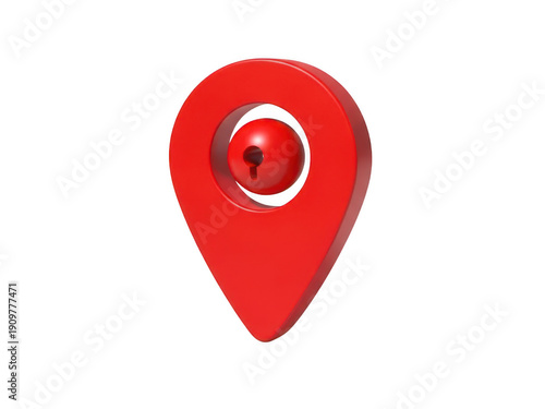 A red map pin icon with a keyhole in the center Free Download A red map pin icon with a keyhole in the center - GFXLoad