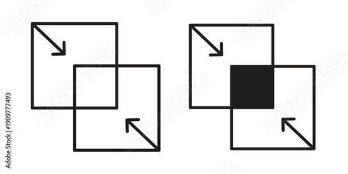 Merge icon in editable style. Vector icon graphics