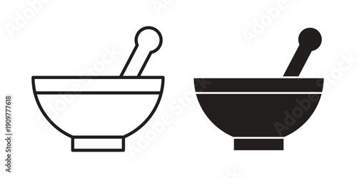 Mortar pestle icon in editable style. Vector icon graphics