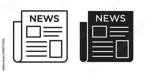 Newspaper icon in editable style. Vector icon graphics