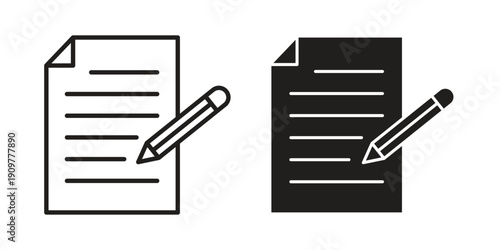 Note icon in editable style. Vector icon graphics