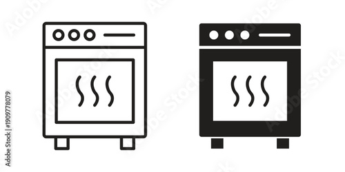 Oven icon in editable style. Vector icon graphics