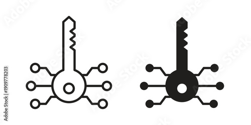 passkey security icon in editable style. Vector icon graphics