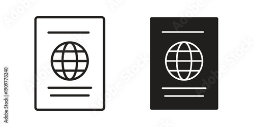 Passport icon in editable style. Vector icon graphics