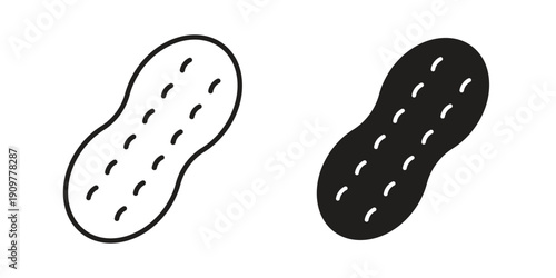 Peanut icon in editable style. Vector icon graphics