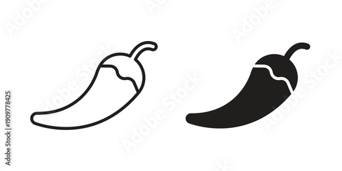 Pepper icon in editable style. Vector icon graphics