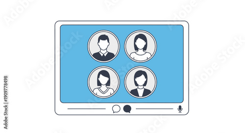 online meeting, video call, remote team