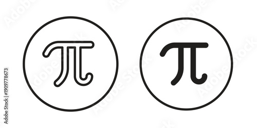 Pi icon in editable style. Vector icon graphics