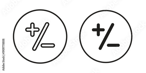 Plus minus icon in editable style. Vector icon graphics