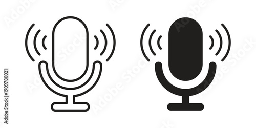 Podcast icon in editable style. Vector icon graphics
