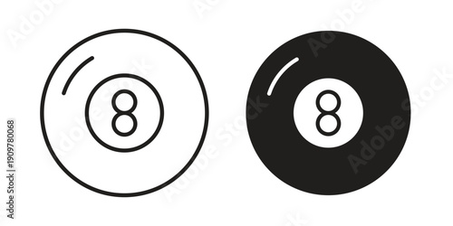 Pool 8 ball icon in editable style. Vector icon graphics