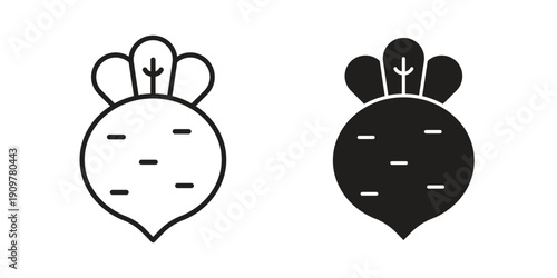 Radish icon in editable style. Vector icon graphics