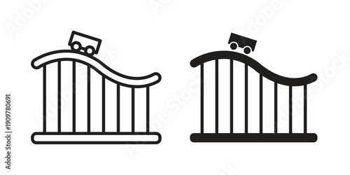 Roller coaster icon in editable style. Vector icon graphics