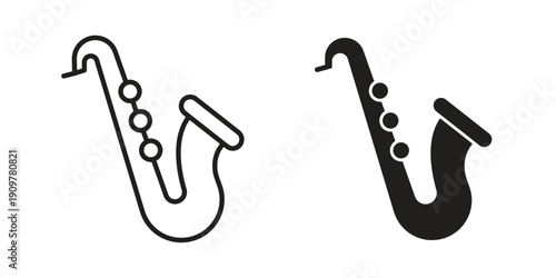 Saxophone icon in editable style. Vector icon graphics