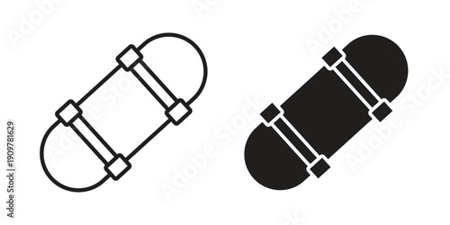 Skateboard icon in editable style. Vector icon graphics