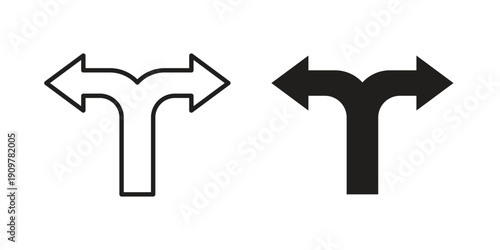 Split icon in editable style. Vector icon graphics