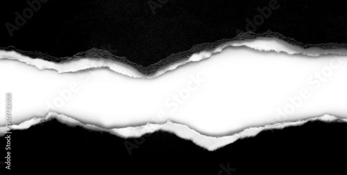Schilderij op canvas Gap in ripped black paper on white