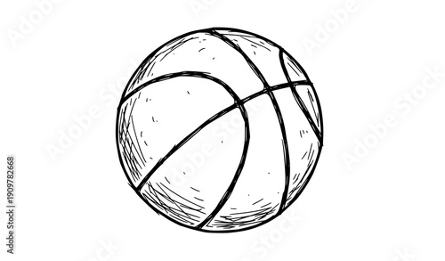 Doodle Style Hand Drawn Basketball Ball Vector EPS10