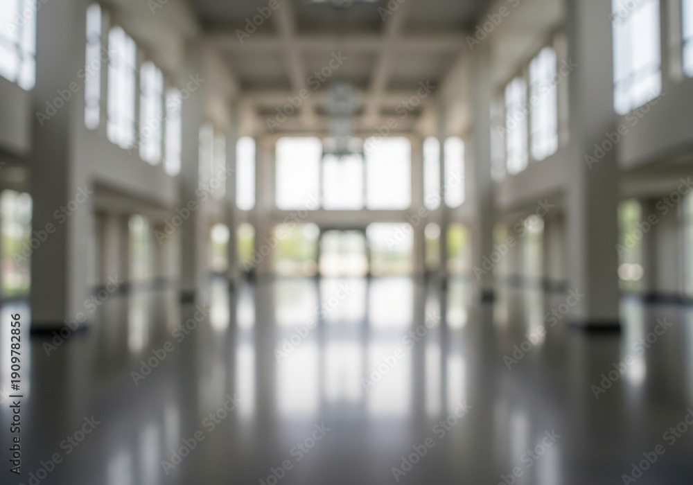 Fototapeta premium Large empty room with shiny floor and many windows
