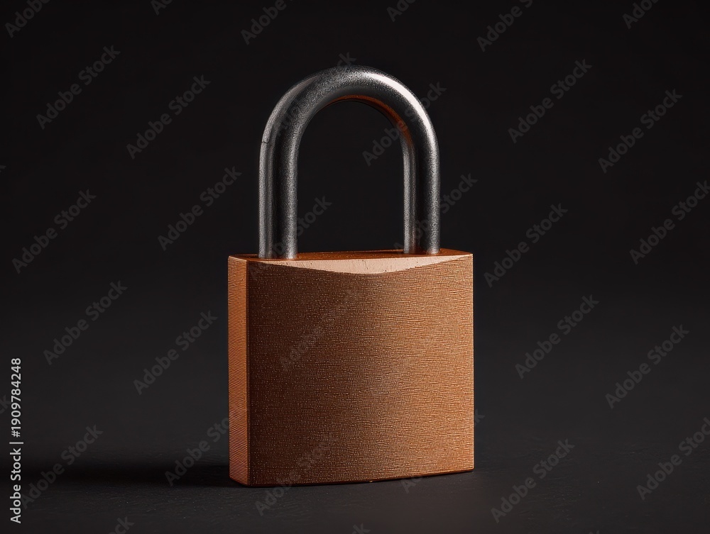 Fototapeta premium safety padlock isolated on a transparent background ar 43