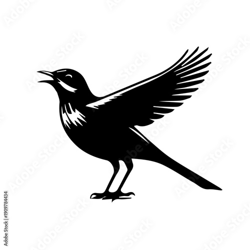 vector illustration of a Skylark bird
