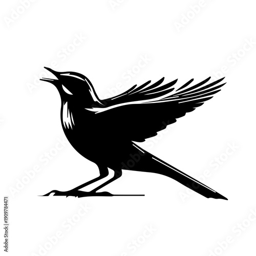 vector illustration of a Skylark bird