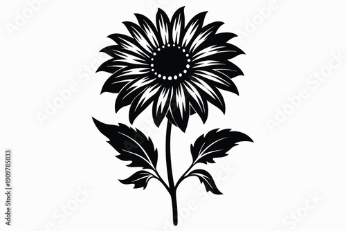 gaillardia silhouette line art vector illustration