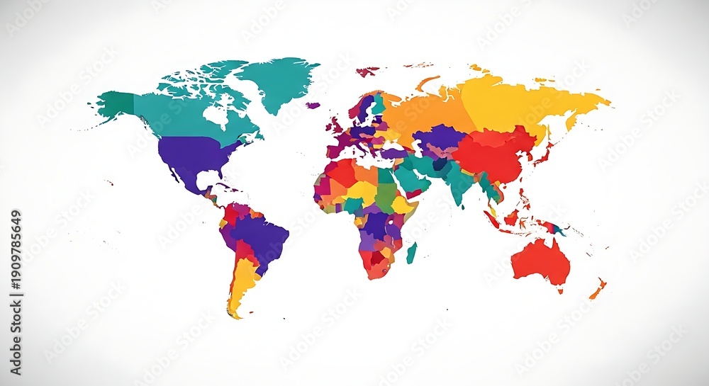 Obraz premium Abstract Global Identity Visualization Using Color Data on White Background