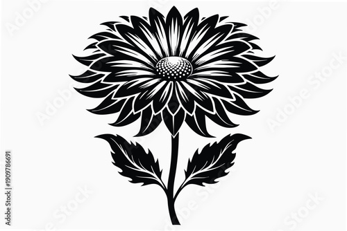 gaillardia silhouette line art vector illustration