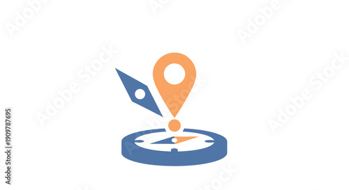 Navigation Map Pin Compass Direction Symbol.