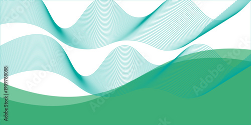 Mint green wave border, divider, footer vector shape modern background eps 10 vector illustration