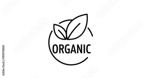 Organic logo with leaf symbol.