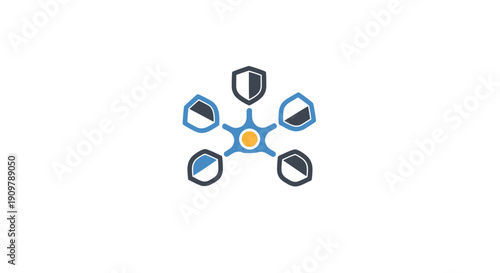 Network security protection system icon.