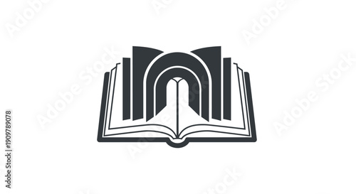 Open Book with Abstract Design Elements.