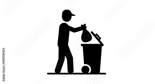 Person throwing trash into a bin.