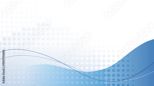 Modern Blue Corporate Wave Background with Halftone Dots and Copy Space 1