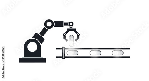 Robotic Arm Assembling Industrial Parts.