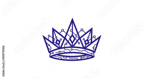 Purple Crown Royalty Symbol Icon.