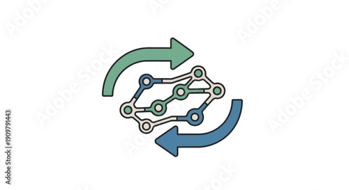 Recycling Symbol with Arrows and Circles.